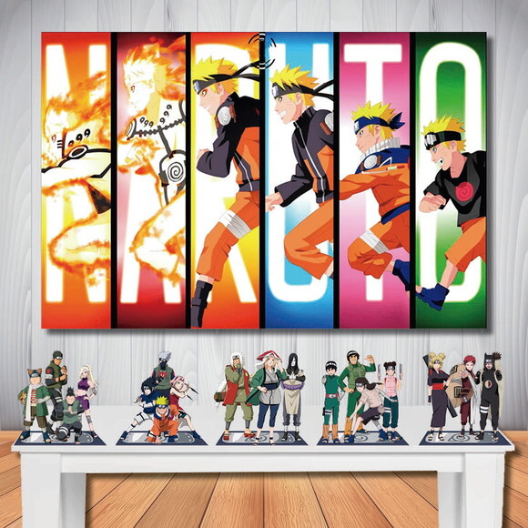 Kit Cenário Naruto Painel de Aniversário 1,5x1,0m e Display