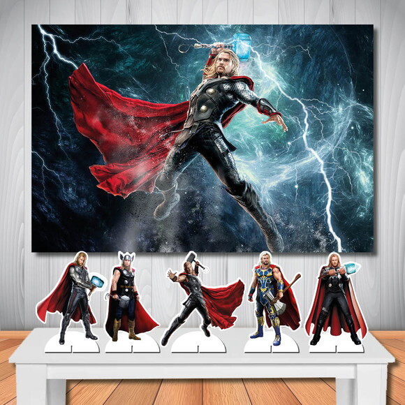 Kit Cenário Painel de Aniversário e Display Mesa Top Thor