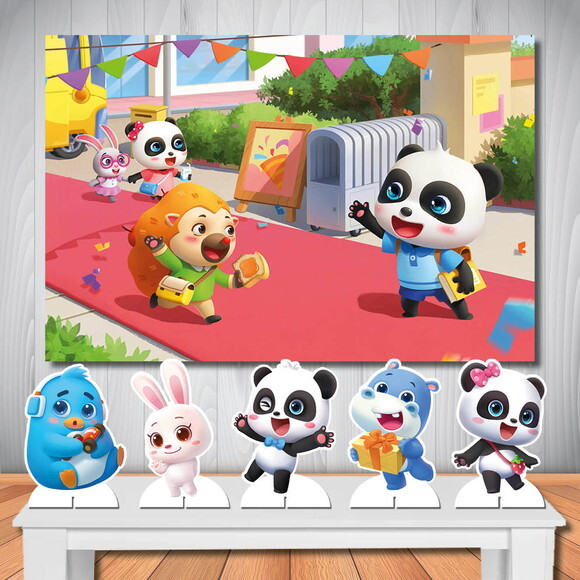 Kit Cenário Painel de Festa Top e Display Babybus