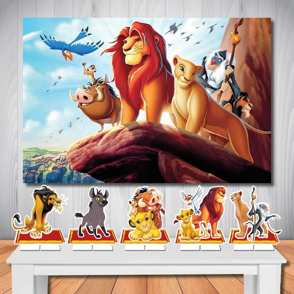 Kit Cenário Painel de Festa Top e Display o Rei Leão