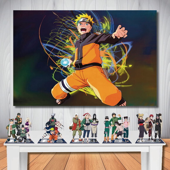 Kit Decoração Aniversário Mega Painel + Display Naruto