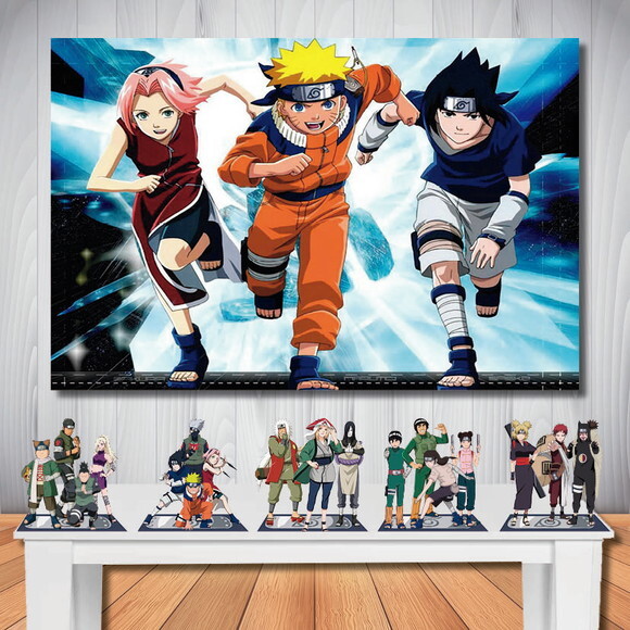 Kit Decoração Aniversário Mega Painel + Display Naruto