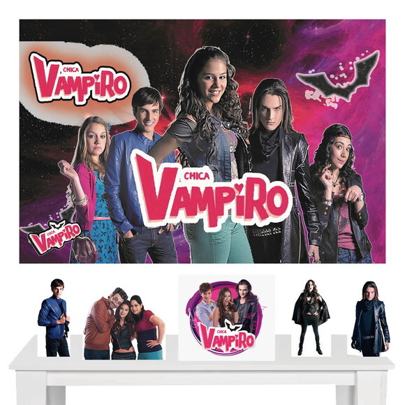 Kit Decoração Totem e Painel de Festa Chica Vampiro