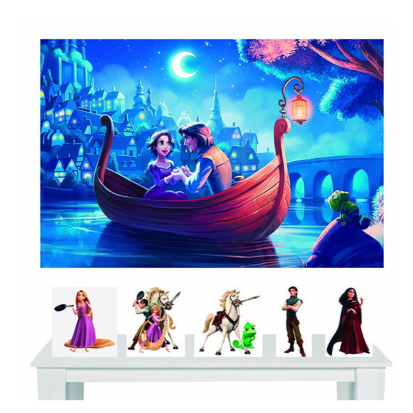 Kit Decoração Totem de Mesa e Painel de Festa Enrolados