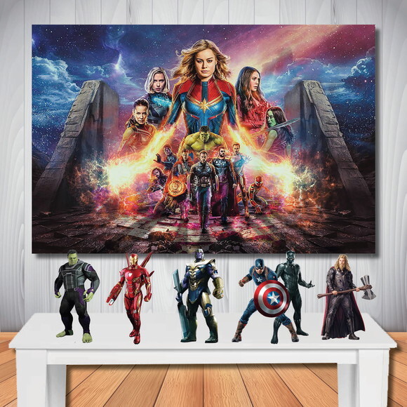 Kit Decoração Vingadores, Painel de Aniversário e Display