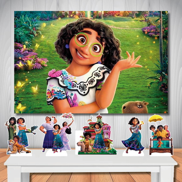 Kit Encanto Painel de Aniversário e Display de Mesa