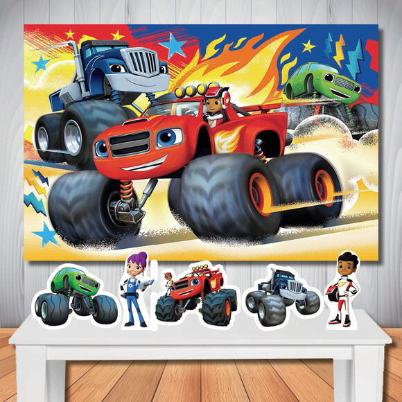 Kit Festa Blaze And The Monster Painel 1,50x1,00m e Totem