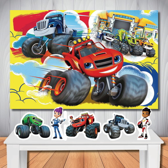 Kit Festa Blaze And The Monster Painel Infantil e Display