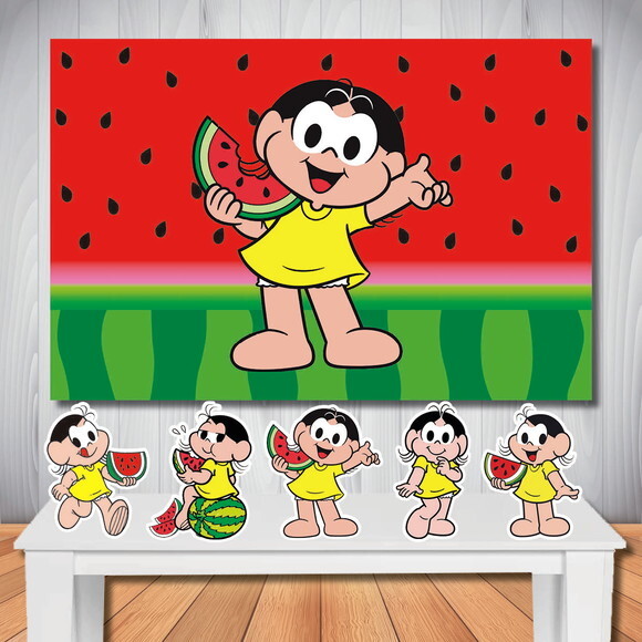 Kit Festa Cenário Magali Display de Mesa e Painel 1,50x1,00m