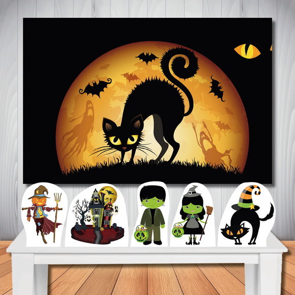 Kit Festa Halloween Display e Painel de Festa 1,50x1,00m
