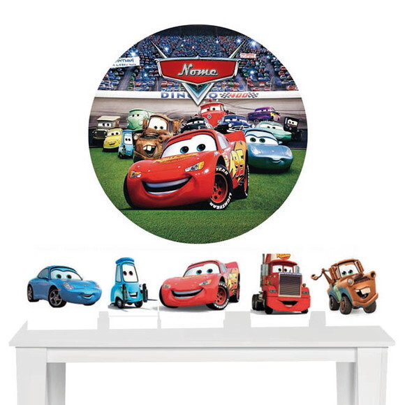 Kit Festa Painel Circular e Display Carros - 1,50x1,50m