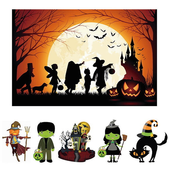 Kit Festa Painel e Display Halloween - 1,50x1,00m