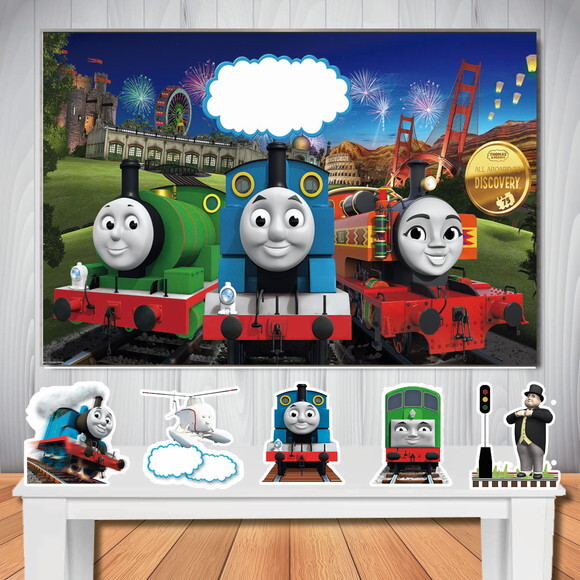 Kit Festa Thomas Painel de Festa 1,5x1,0m e Display de Mesa