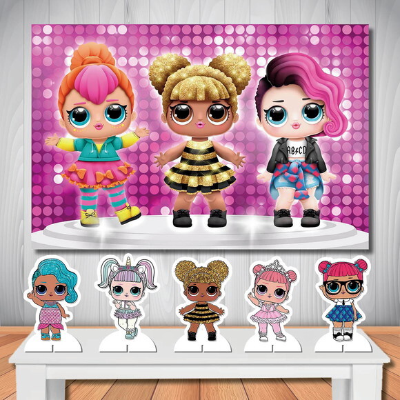 Kit Lol Painel de Festa e Display de Mesa - 1,20x0,80m