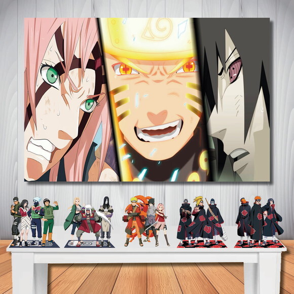 Kit Naruto Shippuden Painel de Aniversário 1,5x1,0 e Display