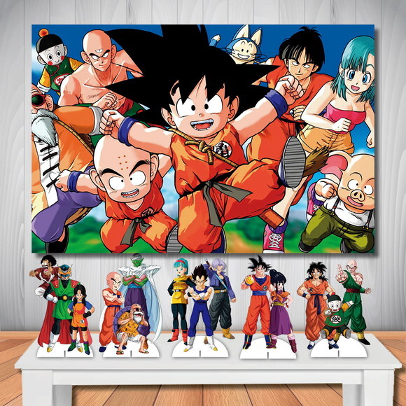 Kit Painel de Aniversário 1,5x1,0m e Totem Dragon Ball Z