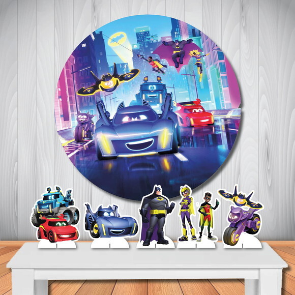 Kit Painel Redondo de Aniversário e Display Batwheels