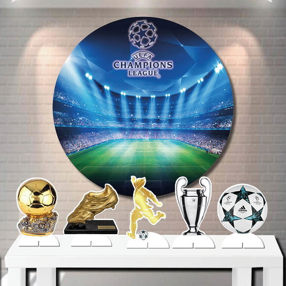 Kit Painel Redondo de Aniversário Display de Mesa Futebol