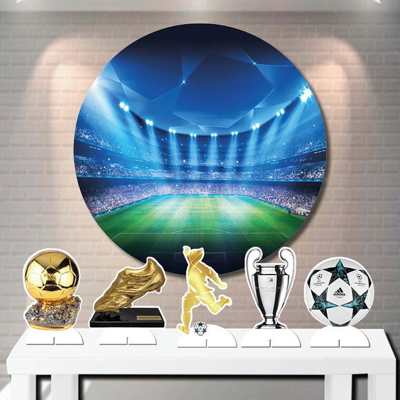 Kit Painel Redondo de Festa e Display de Mesa Futebol