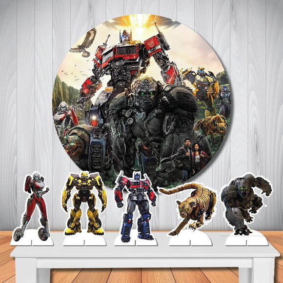 Kit Painel Redondo de Festa e Display Transformers