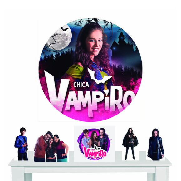Kit Painel Redondo e Totem Chica Vampiro - 1,50x1,50m