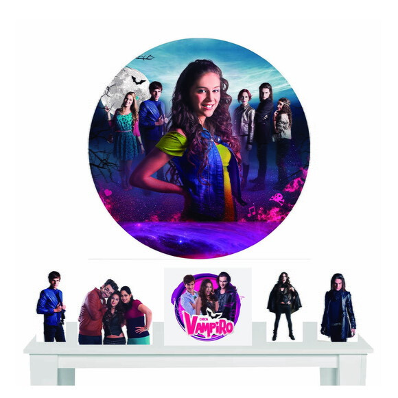 Kit Totem e Painel Redondo Chica Vampiro - 1,50x1,50m