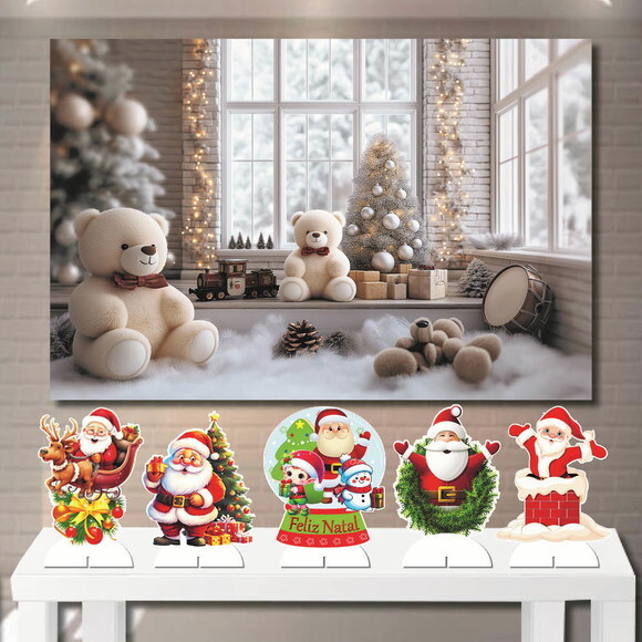 Kit Totem mdf e Painel Cenário Top Natal