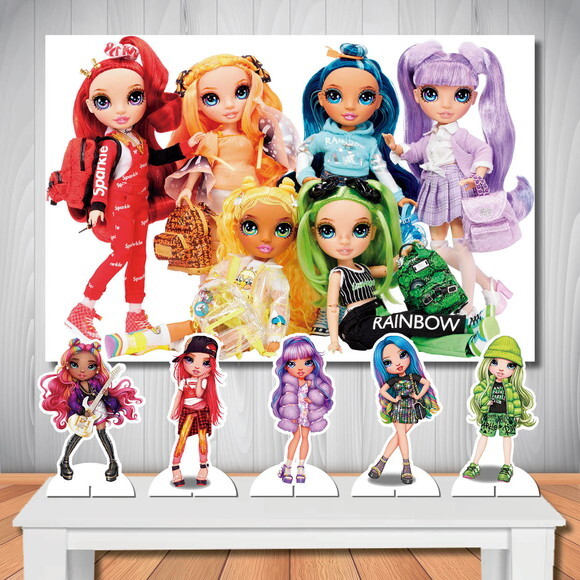 Painel de Aniversário e Display de Mesa mdf Rainbow