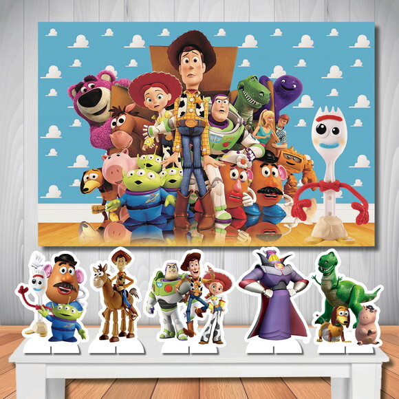 Painel de Aniversário e Kit Display de Mesa mdf Toy Story