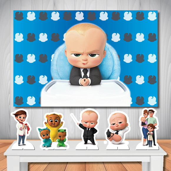Painel de Aniversário e Kit Display mdf Poderoso Chefinho