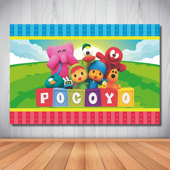 Painel de Aniversário Infantil Pocoyo - 1,50x1,00m