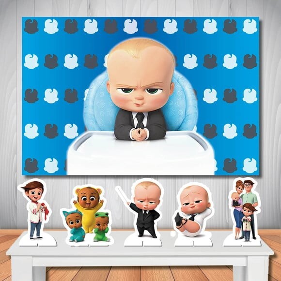Painel de Aniversário Poderoso Chefinho e Kit Display mdf