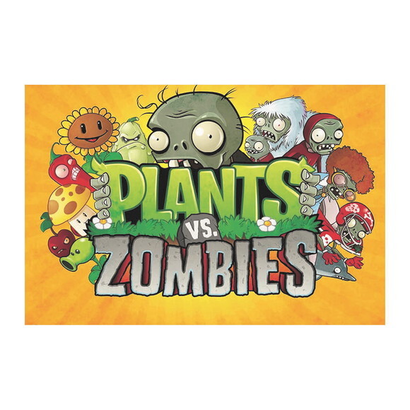 Painel de Aniversário Plantas x Zumbis - 1,50x1,00m