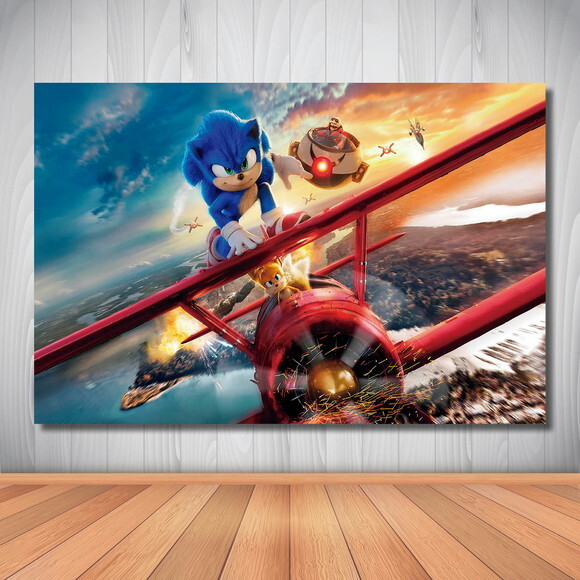 Painel de Aniversário Sonic Filme 2 - 1,50x1,00m