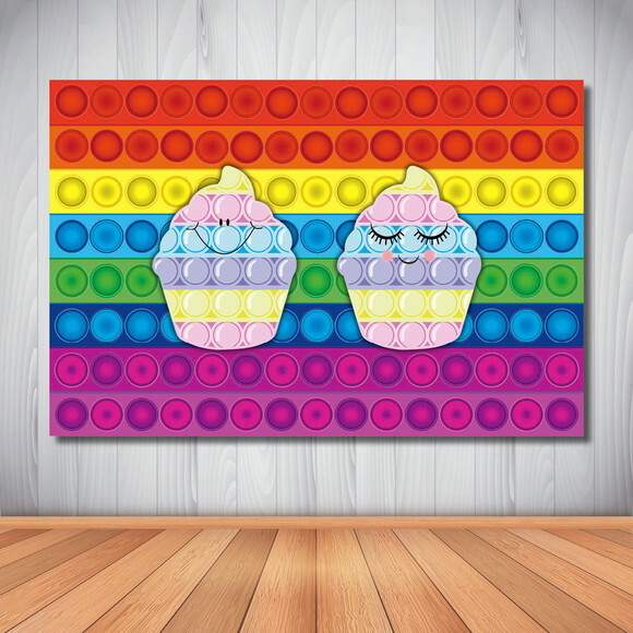 Painel de Festa Infantil Popit Fidget Toys -1,50x1,00m