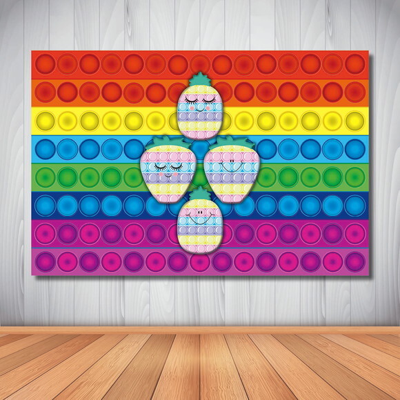Painel de Festa Infantil Popit Fidget Toys -1,50x1,00m