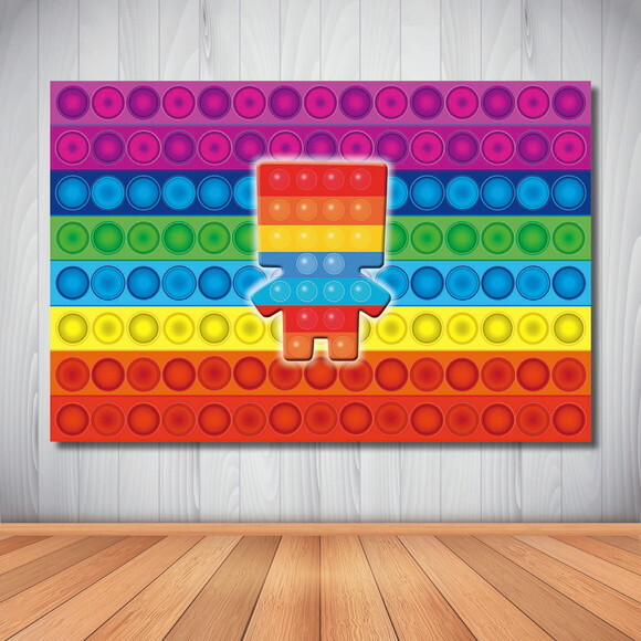 Painel de Festa Infantil Popit Fidget Toys -1,50x1,00m