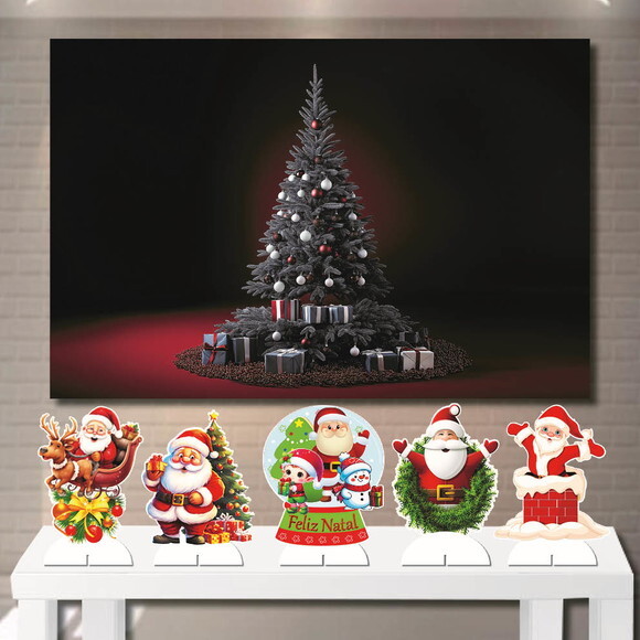 Painel Decoração Mega 1,5x1,0m e Kit Display Árvore de Natal