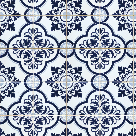 Papel de Parede Azulejo Azul Diverso