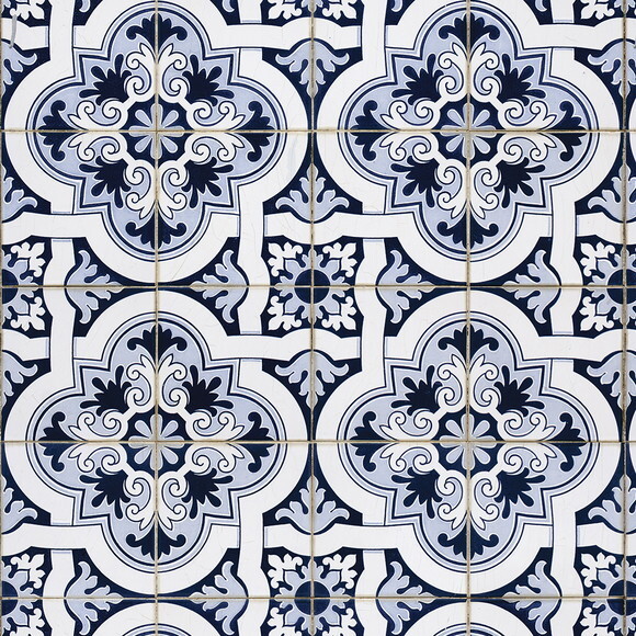 Papel de Parede Azulejo Azul Diverso