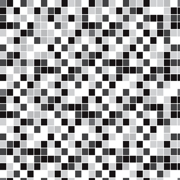 Papel de Parede Pastilha Preto, Cinza e Branco