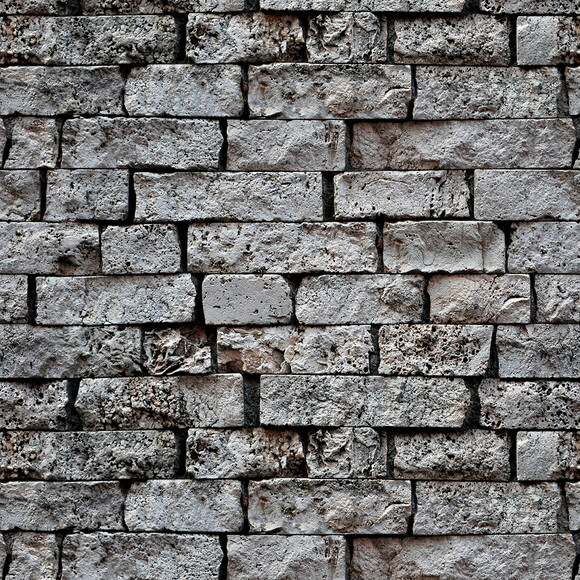 Papel de Parede Revestimento Pedra Cinza - 3d
