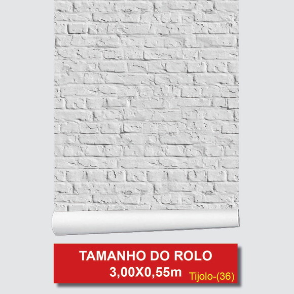 Papel de Parede Tijolos Branco Gelo Rústico 3d