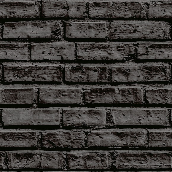 Papel de Parede Tijolos Carvão Ceramico 3d