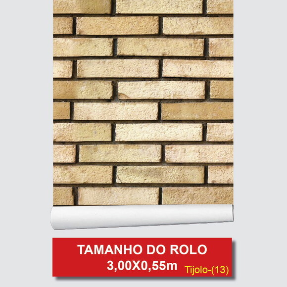 Papel de Parede Tijolos Ceramico Ocre 3d