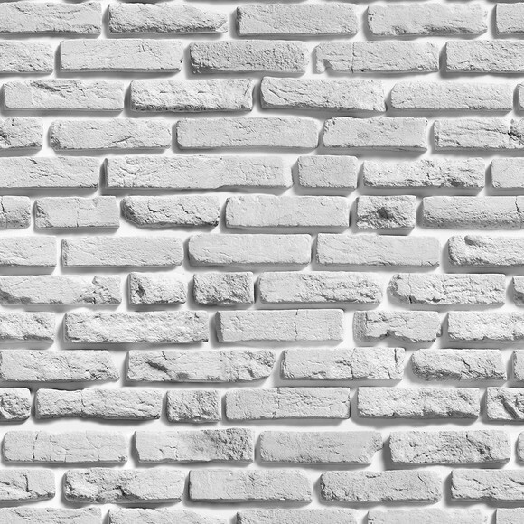 Papel de Parede Tijolos Cinza Claro 3d