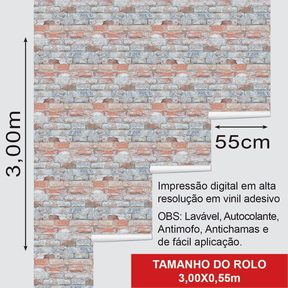 Papel de Parede Tijolos Italiano Envelhecido 3d