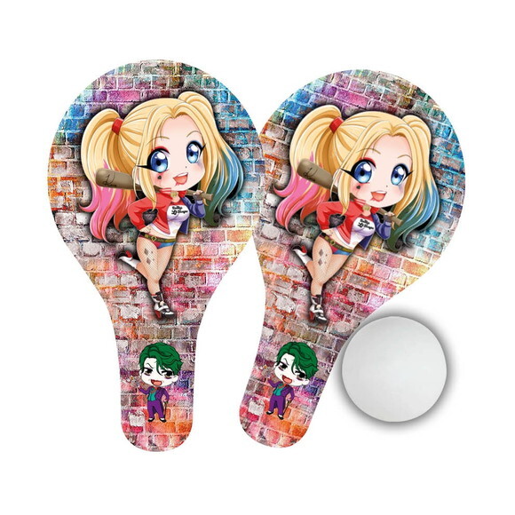 Raquetes Ping Pòng mdf Lembrancinha Arlequina Cute