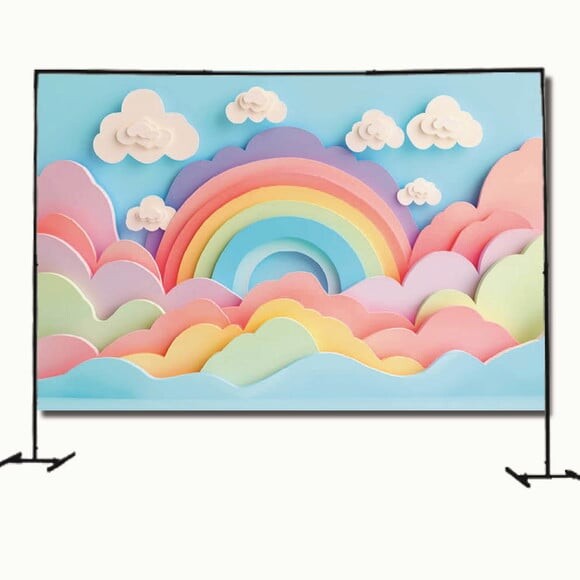 Cenário Fotográfico e Painel de Festa Decoração Arco Íris
