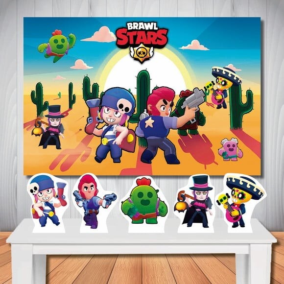 Kit Aniversário Festa Mega Painel + Display Braw Star